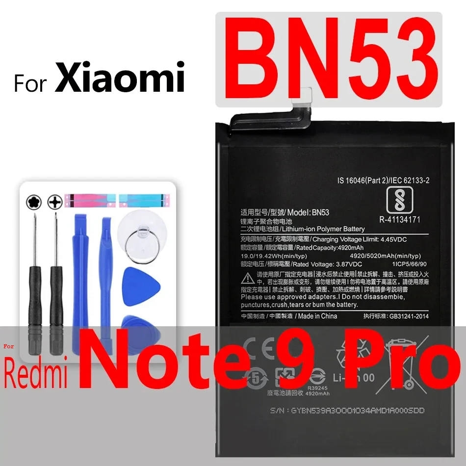 BN53 BN54 BN55 Battery For Xiaomi Redmi Note 9 Pro/5G 10X 4G 9S Phone Batteries