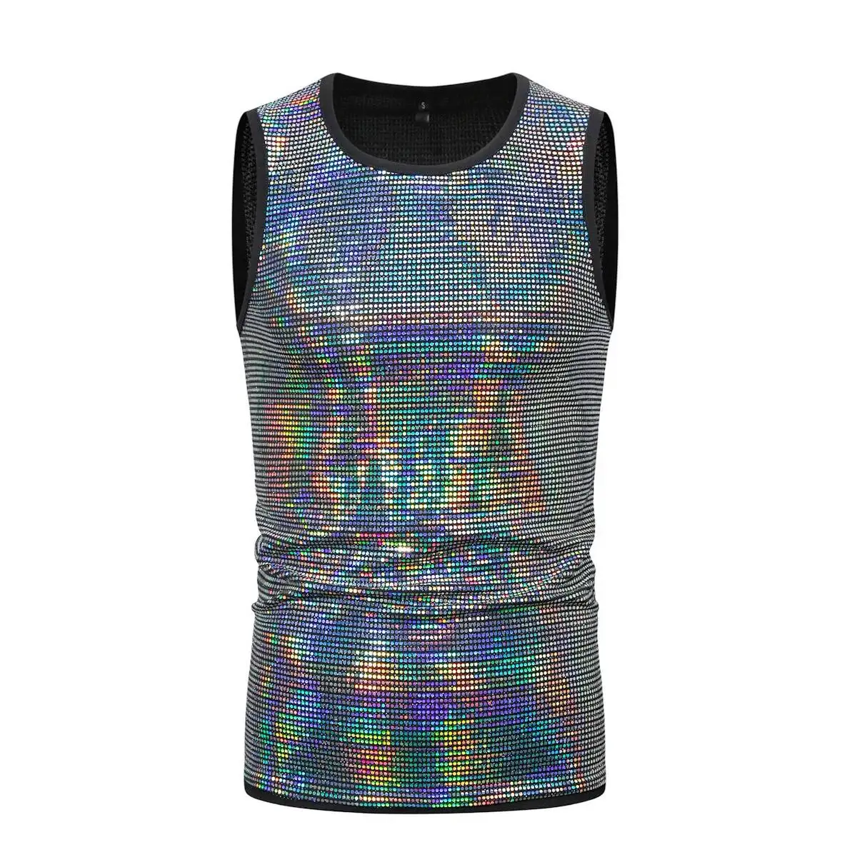 Shiny Summer Outfit New Fashionable Simple T-shirt Men's Sleeveless Round Neck Vest ZT-YB05