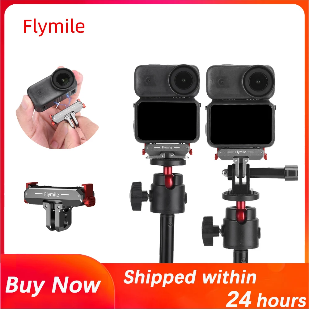 Магнитное быстросъемное крепление из алюминиевого сплава Flymile для DJI Osmo Nano/Action 6, основание адаптера, удлинительный кронштейн, наноаксессуары