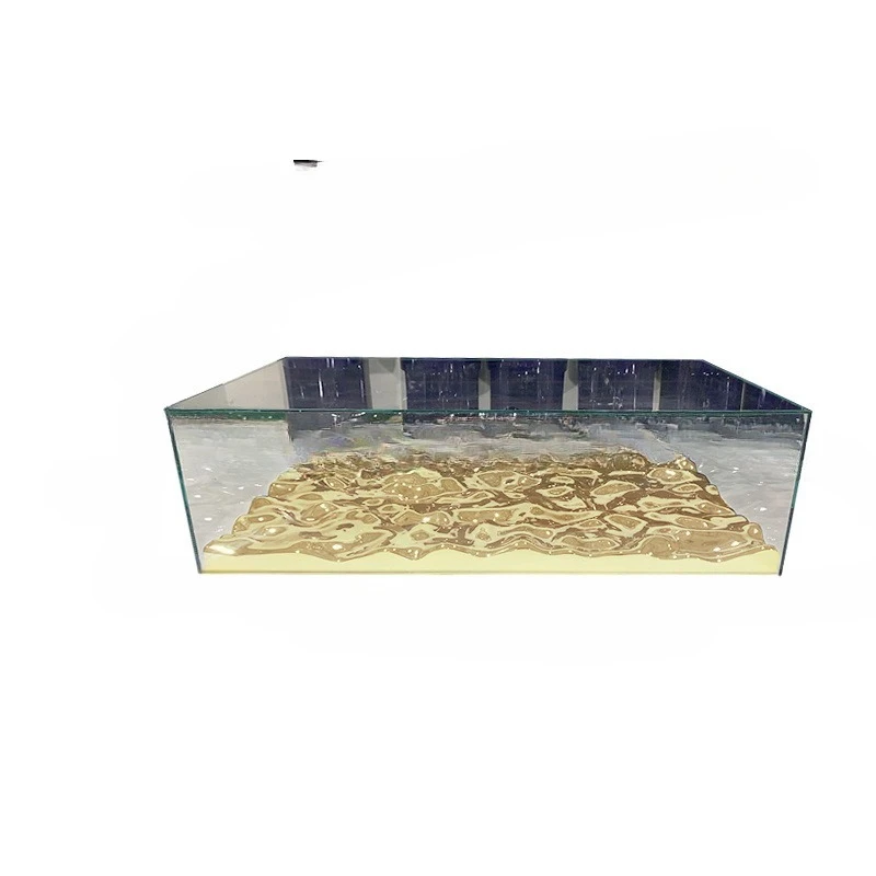 

Прозрачный стеклянный волнистый столик с водной рябью, бытовой журнальный столик для гостиной, художественный край