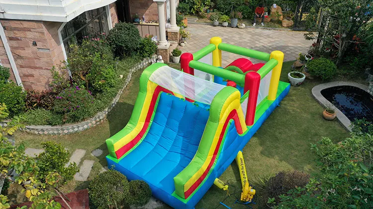 YARD Inflatable Bounce House 6.5*2.8*2.4m Bounce Castle Obstacle for Kids Inflatable Games Toys Slide Bouncer Jumping Trampoline