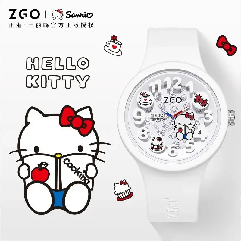 ZGO Sanrio serie hello kitty relojes para niñas, reloj de cuarzo electrónico, resistente al agua, brillo nocturno, regalos para niños