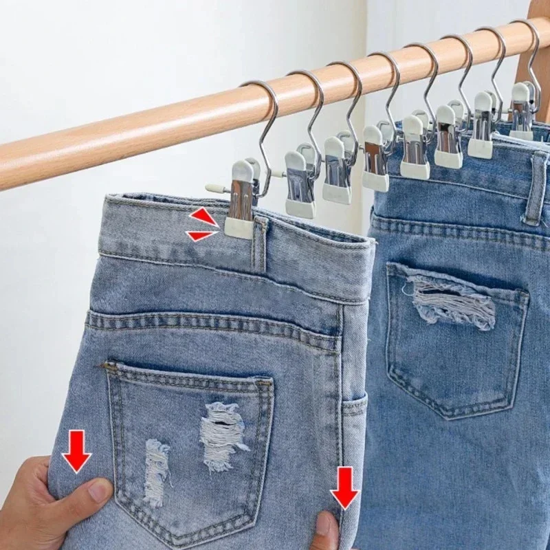 

Portable clothes hanger wardrobe storage rack multifunctional clip on stainless steel clothes clip, laundry clothes hook