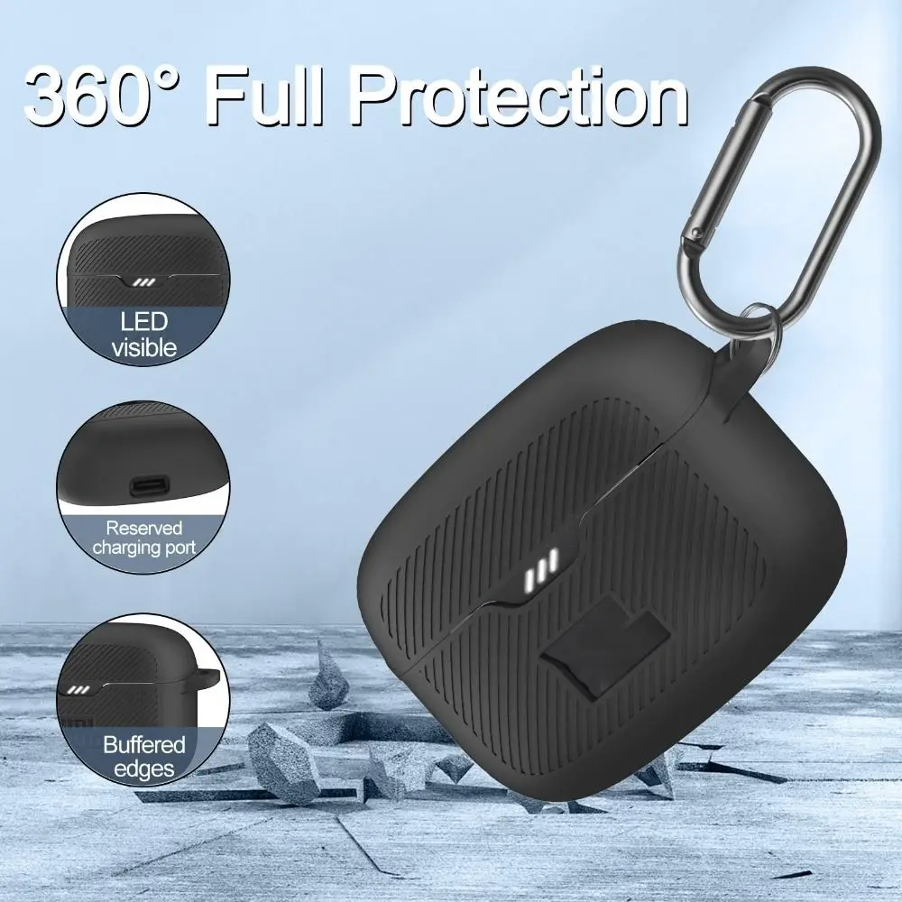 المضادة للسقوط حقيبة سماعة الاذن مع حلقة تسلق الغبار سماعات الأذن غطاء المضادة للخدش للصدمات شحن صندوق شل ل JBL Tune Buds 2