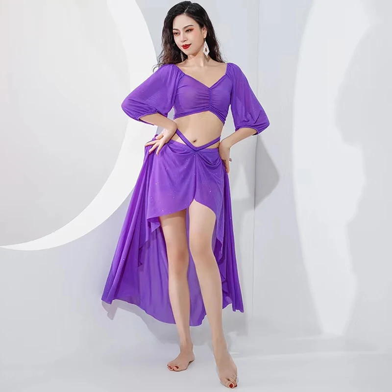customized women's adult belly dance costumes Oriental dance practice uniforms team performance exotic dancewear skirts faldas