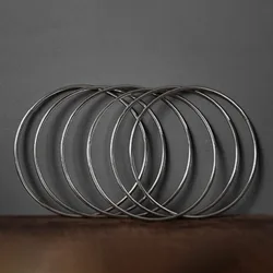 Deluxe Traditional Chinese Linking Rings 6 Rings Set (8.7 Inch, Chrome, Solid) Magic Tricks Magician Stage Illusions Gimmicks