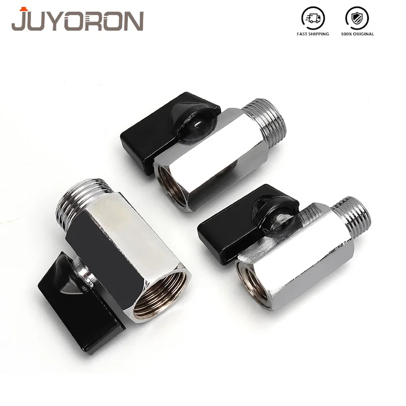 صمام كروي نحاسي PT 1/8 "1/4" 3/8 "1/2" BSP ملولب صغير ذكر إلى أنثى ضاغط هواء صمام إيقاف زيت الغاز المائي #4