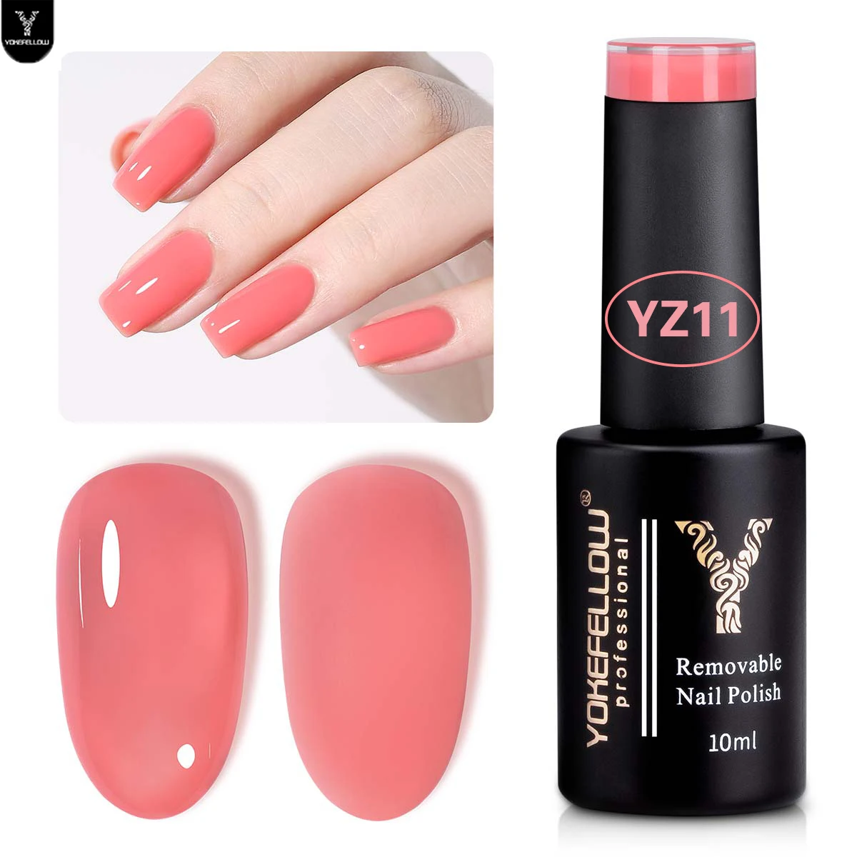 

YOKEFELLOW 10ML Jelly Strawberry Gel Nail Polish Nail Art Bright Pink Crystal Nail Gel Semi Permanent UV Gel Polish Varnishes