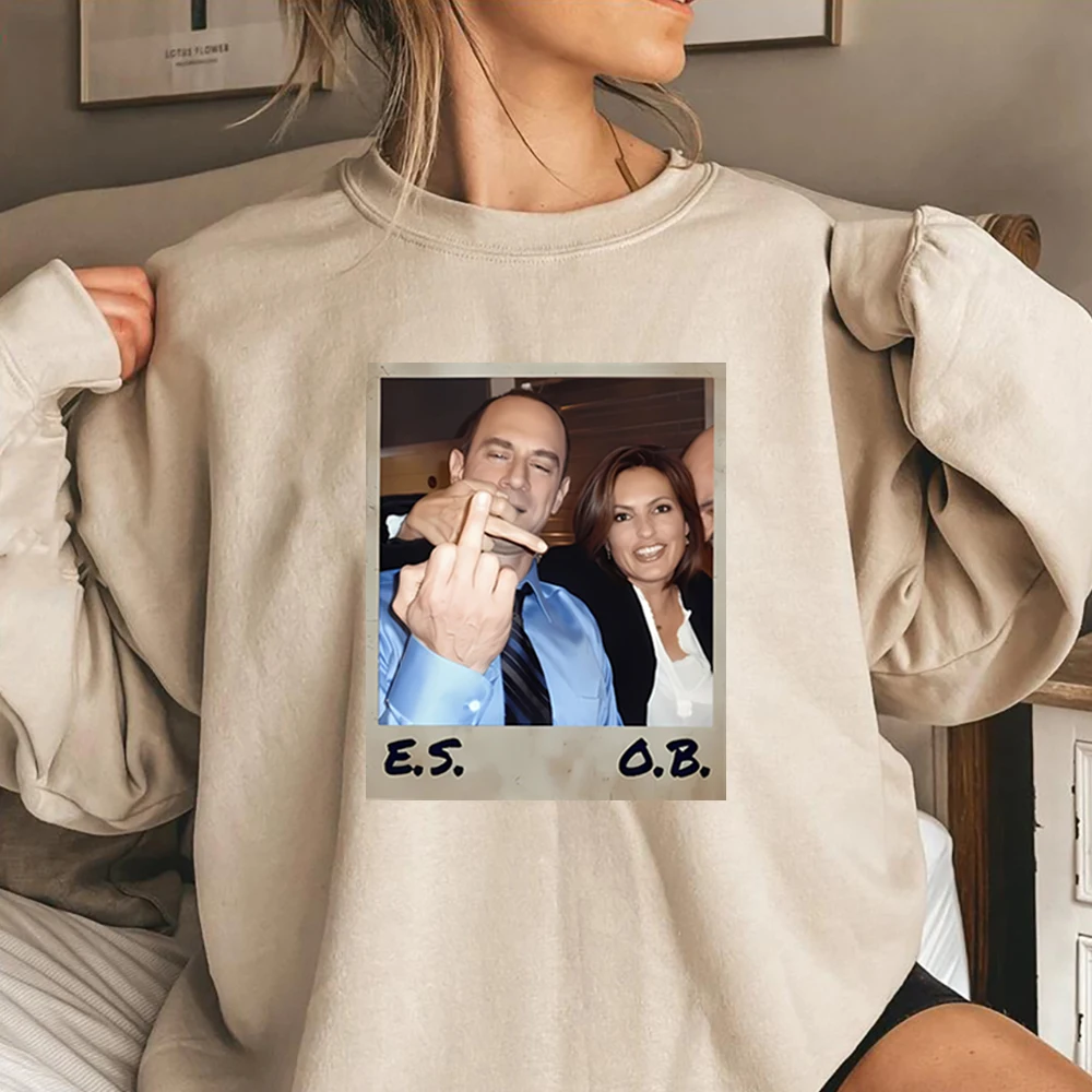 2025 إليوت ستابلر وأوليفيا بنسون البلوز إليوت وأوليفيا قميص القانون والنظام SVU هوديي 90s تكريم بلوزات العصرية