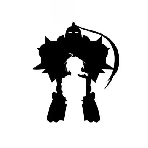 

Full Metal Alchemist Car Window Bumper Car SUV Door Notebook Kayak Car Sticker Waterproof Cover Scratch Black/White, 13cm*13cm