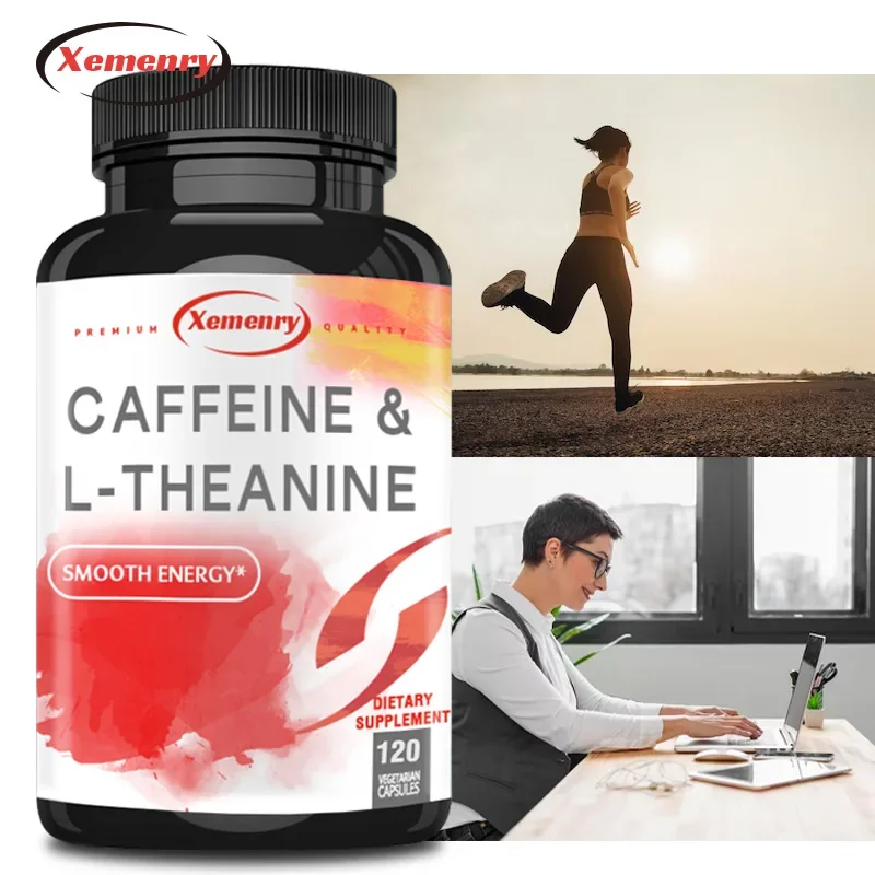 Cafeïne 50 mg en L-Theanine 100 mg - Voedingscapsules geïmporteerd uit de Verenigde Staten