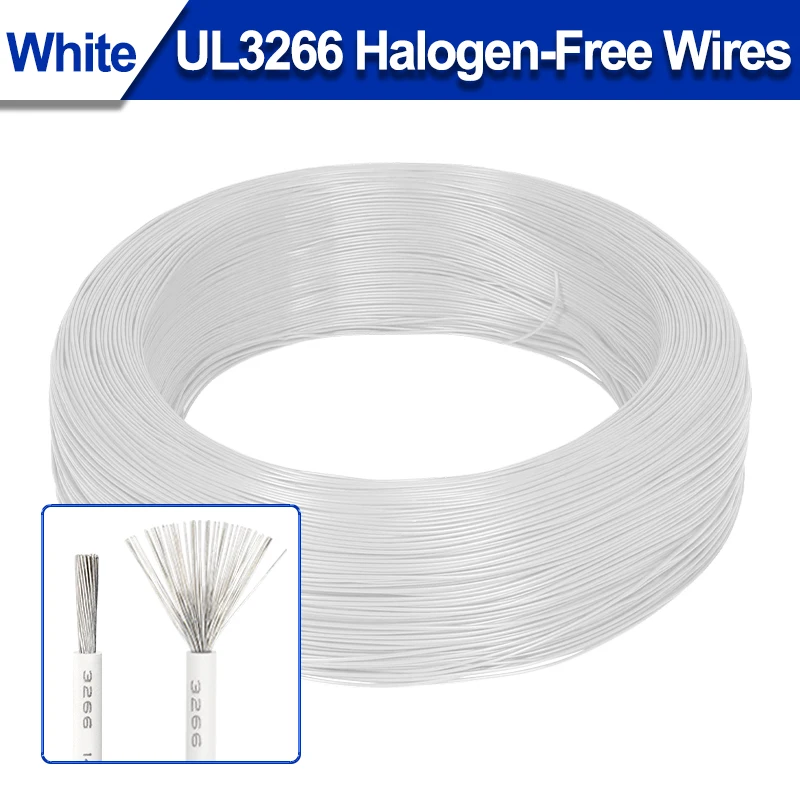 

White UL3266 Cable Low-Smoke Halogen-Free 30/28/26/24/22/20/18~12AWG PE Insulation Household Appliances Irradiated Copper Wire