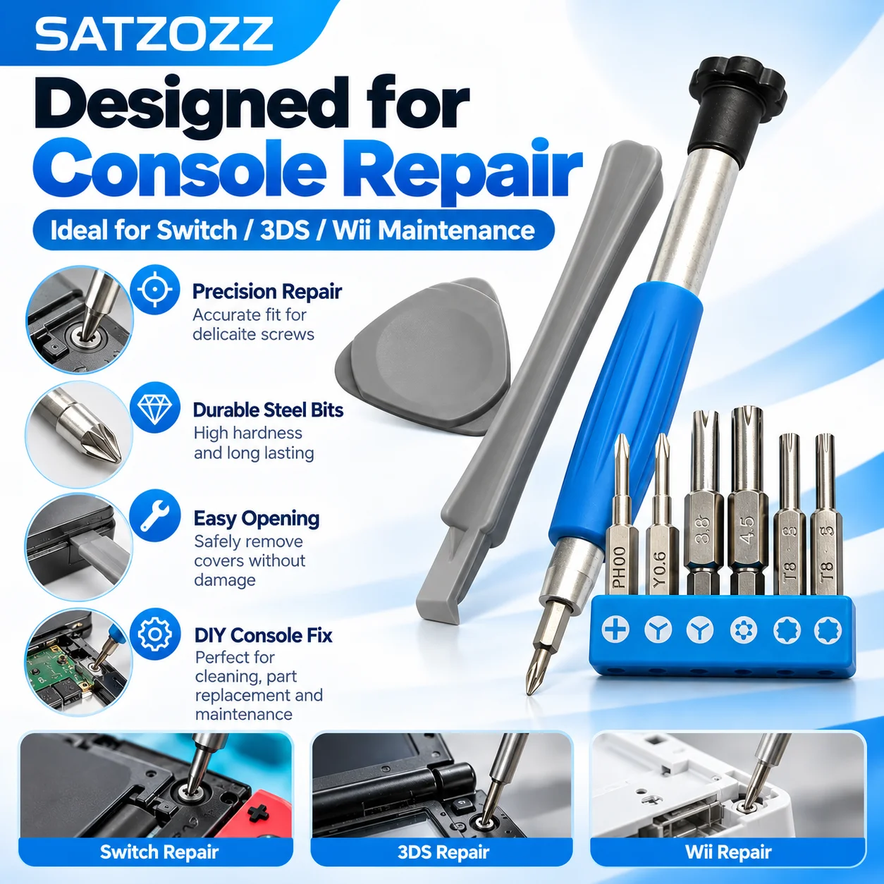 1Set Screwdriver Set Repair Tools Kit for Nintendo Switch New 3DS Wii U NES SNES DS Lite GBA Gamecube Consoles