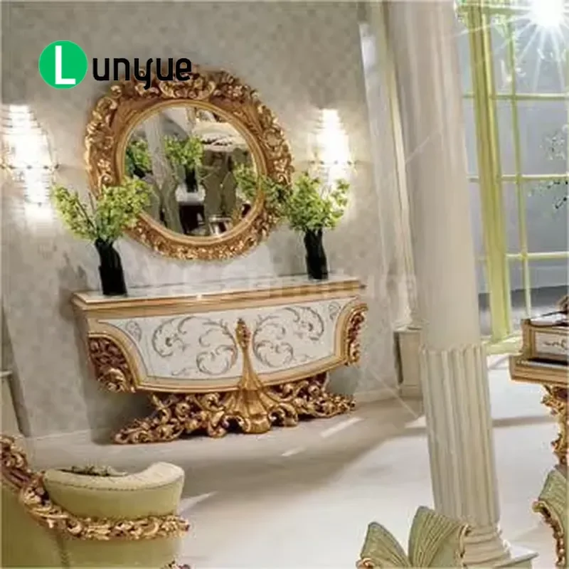 Wooden Sideboard Cabinet with Mirror Custom Buffet Table for Home Dining Room Furniture Factory Direct