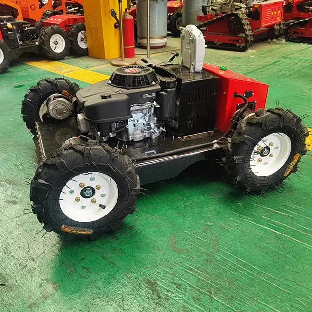 รีโมทคอนโทรลบ้านเครื่องตัดหญ้า Self-Propelled 4 จังหวะมัลติฟังก์ชั่น Crawler หุ่นยนต์สําหรับ Gardens