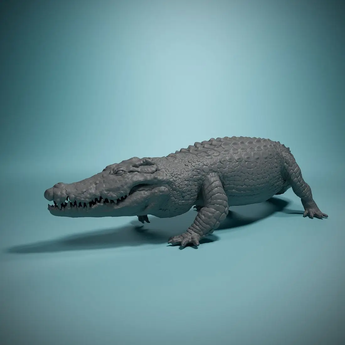 11cm Long Nile Crocodile Figurine Simulation Animal Model African Crocodile White Model Figurine DIY Painting Blank Figurine