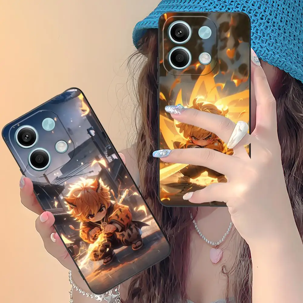 شيطان القاتل Zenitsu الطفل قضية الهاتف ل Xiaomi Redmi ملاحظة 14 13 12 11 A5 3 2 1 برو زائد 4G 5G اللون واقية غطاء جميل