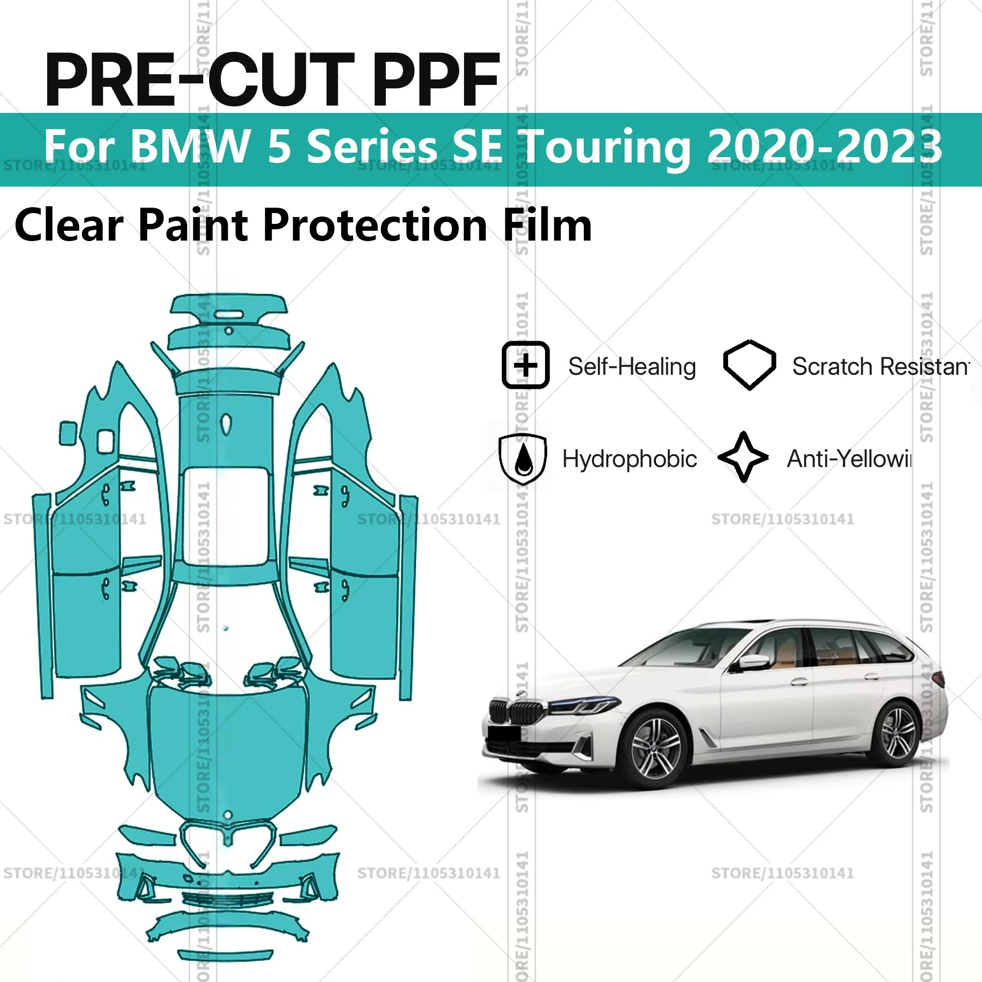 

Pre-Cut Paint Protection Film PPF Transparent Car Film Automotive PPF For BMW 5 Series SE Touring 2020-2023 Full Vehicle