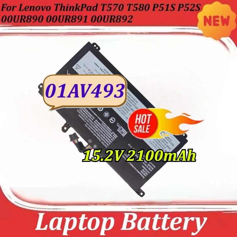 

01AV493 High-Quality Laptop Battery for Lenovo ThinkPad T570 T580 P51S P52S 00UR890 00UR891 00UR892 15.2V 2100mAh