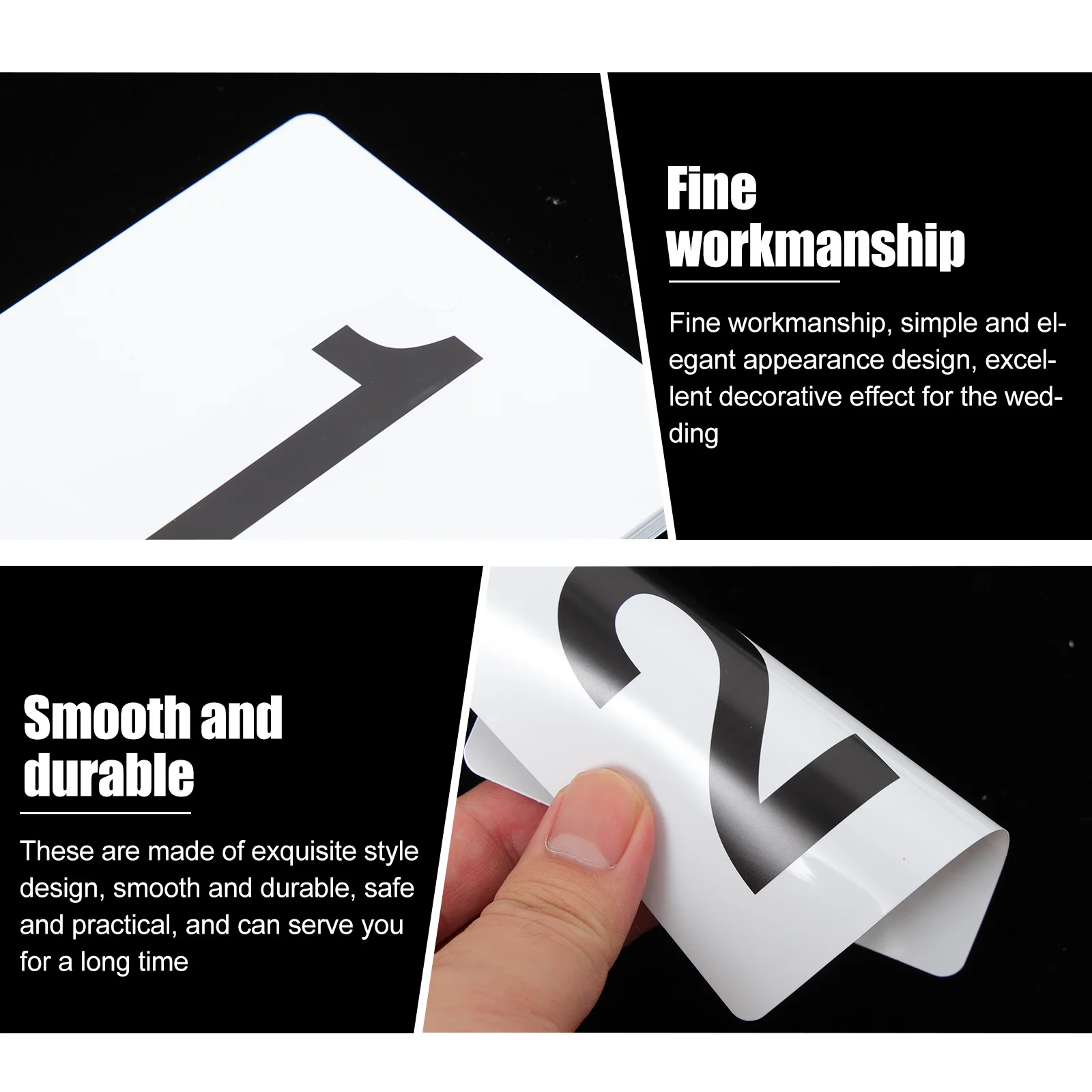 

25pcs Wedding Table Number Reusable Plastic Signs Numbered Seat Tents Decorative Banquet Chair Signs Heavy Duty