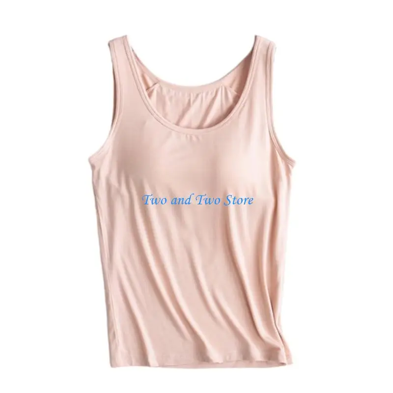 

HX6F Cotton Top with Shelf Bra Racerback Sleeveless fitting Camisole Basic Cami