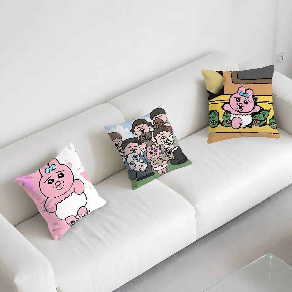Cute O-Opanchu Customizable Square Pillowcases, Stylish And Soft, Perfect For Beds, Cars, And Sofas.