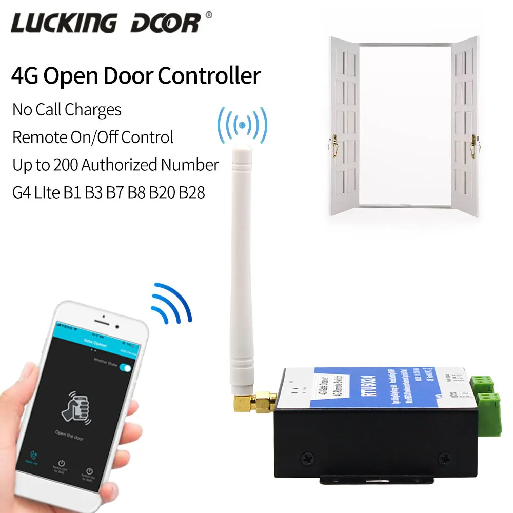 

RTU5024 4G Gsm Sms Relay Free Calls Remote Controller Gate Opener Switch Phone Remotely Control Door Opener for Parking System