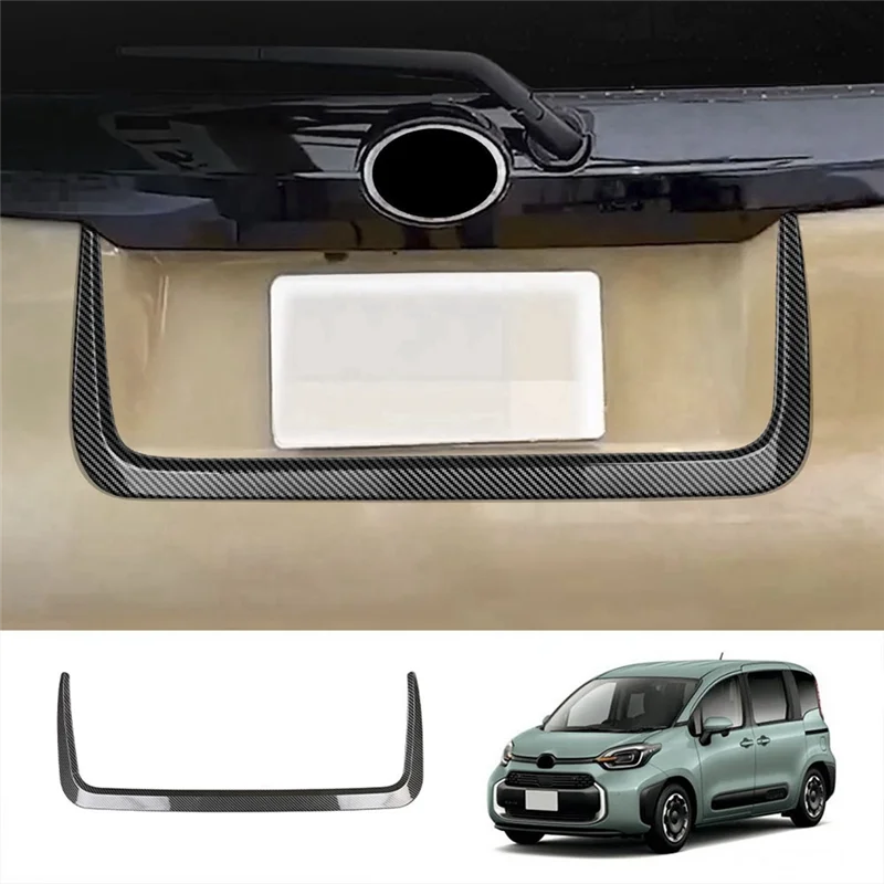 For Toyota SIENTA 10 Series 2022 2023 Exterior ABS Carbon Fiber Rear Door Trunk Strip Tailgate Moulding Trims Cover