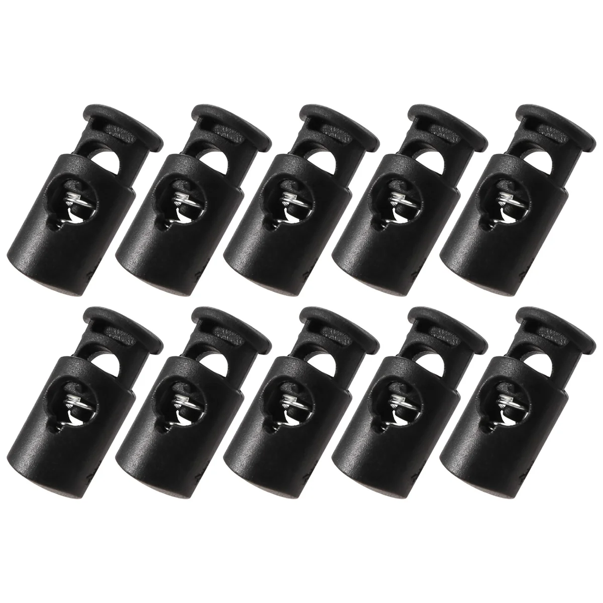 Średnica otworu 8 mm, sznurowadło, karabińczyk, czarny, 10 szt