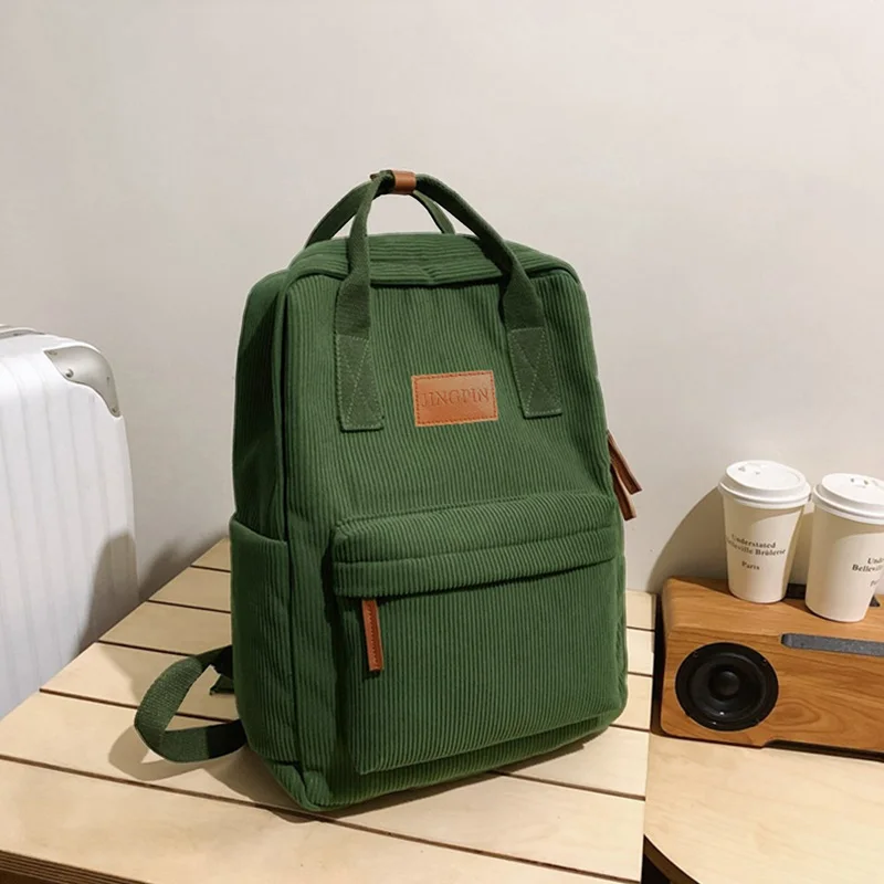 

Модный многоцветный вельветовый рюкзак, повседневный дизайн для ежедневного использования, универсальная практичная школьная сумка с несколькими карманами