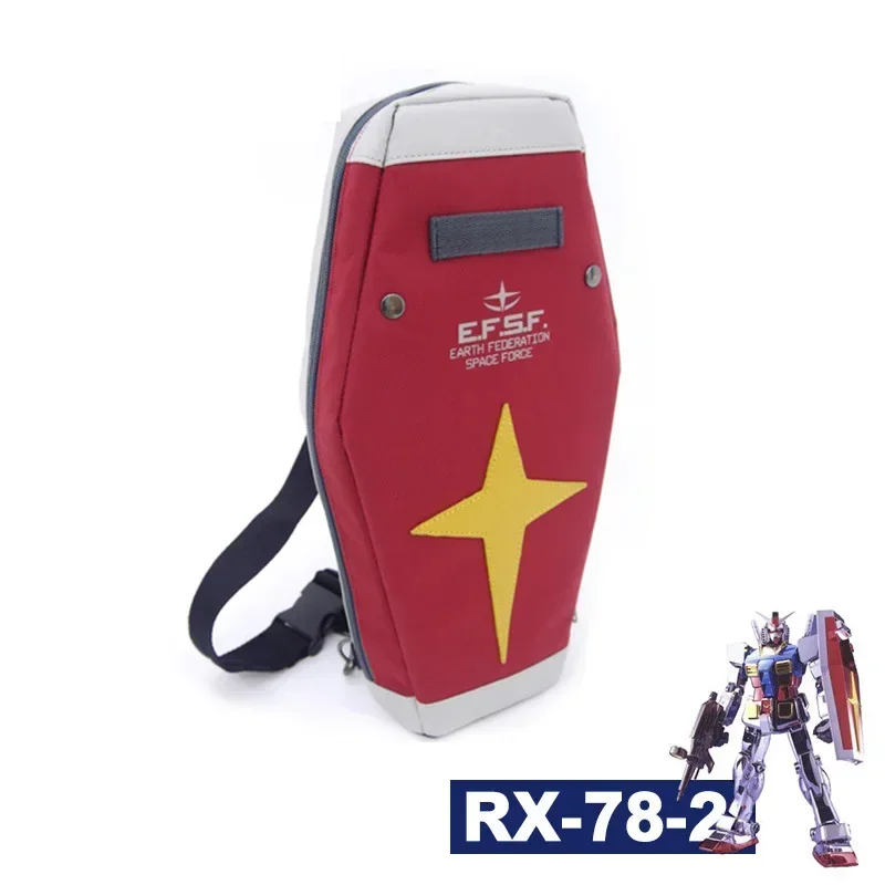 Anime Gundam RX-78-2 Cosplay Shield Student Messenger Bookbag Shoulder Bag Backpack Chest Bag Crossbody Arm Single Bag