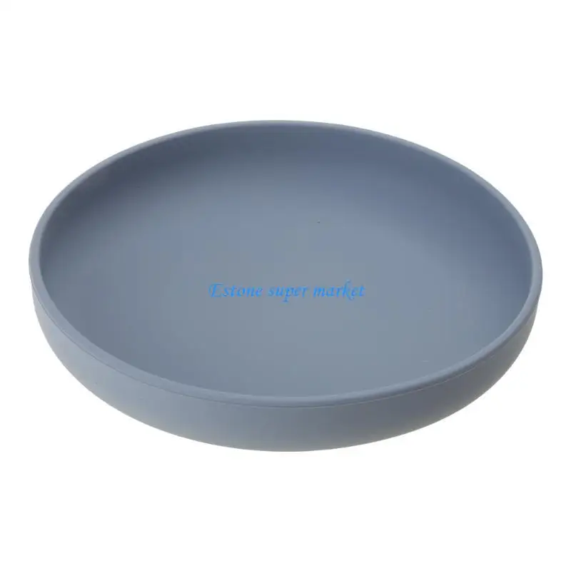 090B Baby Suction Plate Unbreakable Silicone Baby Weaning Plate for Toddler Kids Gift