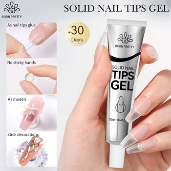 BORN PRETTY Gel de colle à ongles solide pour Extension de faux ongles pointes d'ongles en acrylique transparent vernis à ongles en Gel solide pour presse sur les ongles
