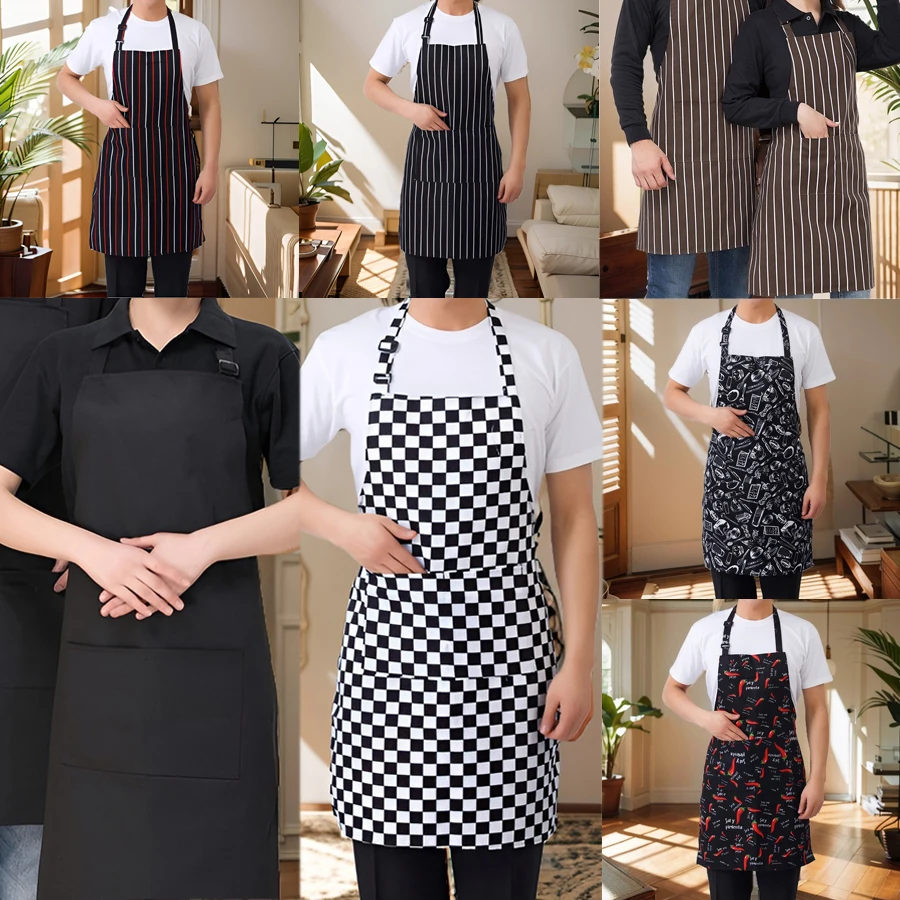 

1/2/5 шт. Регулируемый кухонный фартук, устойчивый к маслу, для ресторана, отеля, шеф-повара, официанта, для домашней уборки, с карманом