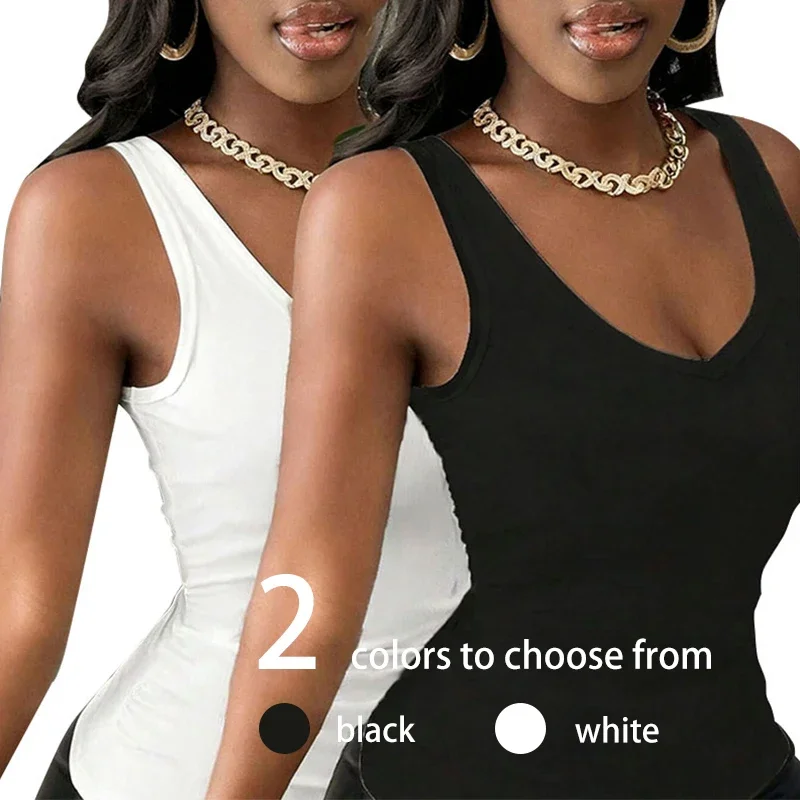 

Однотонный сексуальный и сексуальный женский повседневный жилет без рукавов.