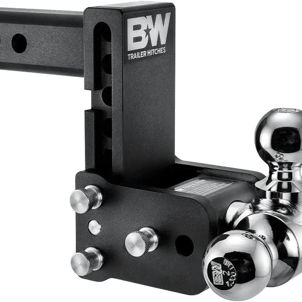 

Adjustable Trailer Hitch Ball Mount - 2 Receiver, Tri-Ball Sizes, 5 Drop, 10,000 lbs GTW