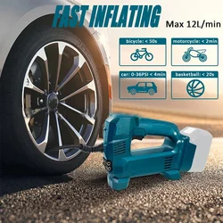 Cordless Electric Air Pump For Makita 18V Lithium Battery Cordless Air Inflator With LED Light For Tire Pumping/Ball Inflation