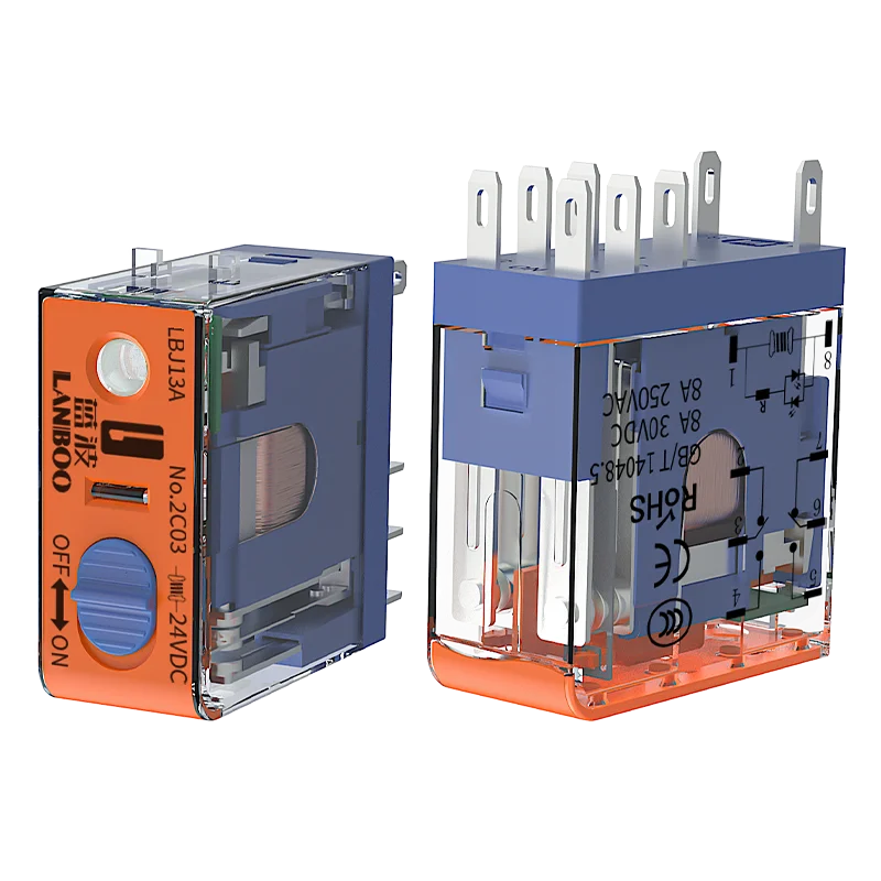 LANBOO J13A relais enfichable Micro tension 5 broches 8 broches DC12V/DC24V/AC220V 12A relais AC 220 v DC 24 V relais universel