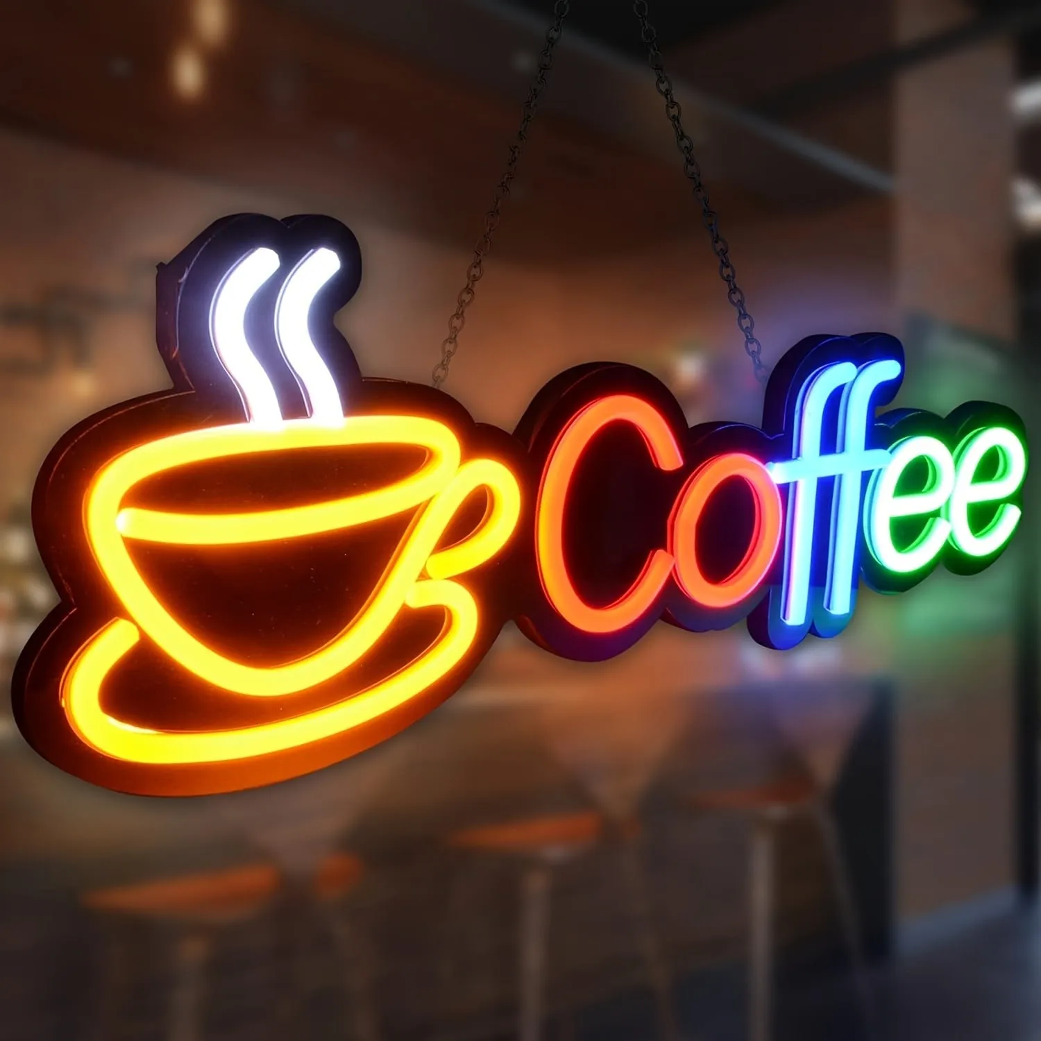 1Pc Coffee Neon Sign, 5V Bright Coffee Led Neon Sign for Wall Decoration, Neon Light Decoration Cafe Open Sign Restaurant, Store