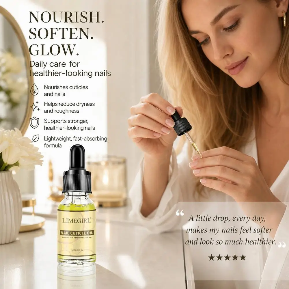 Nail Cuticle Oil 15ml Dropper Nutrient Oil Moisturizes Strengthen Bright Nails Nourish Repair Damaged Nail Care Oil Treatment