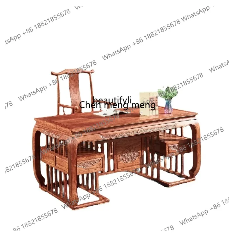 Rosewood Crown Tea Table Pterocarpus Erinaceus Poir. Rosewood Table-Chair Set Chinese Solid Wood Tea Table Tea Table