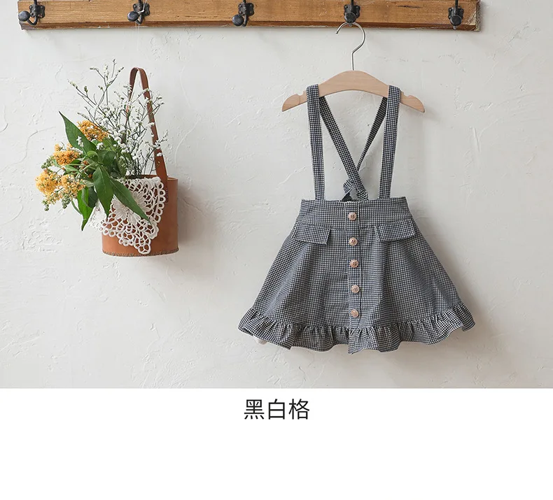 Girls Denim Dress 2024 Autumn Korean Children Girls Lotus Leaf Lace A-shaped Strap Dress