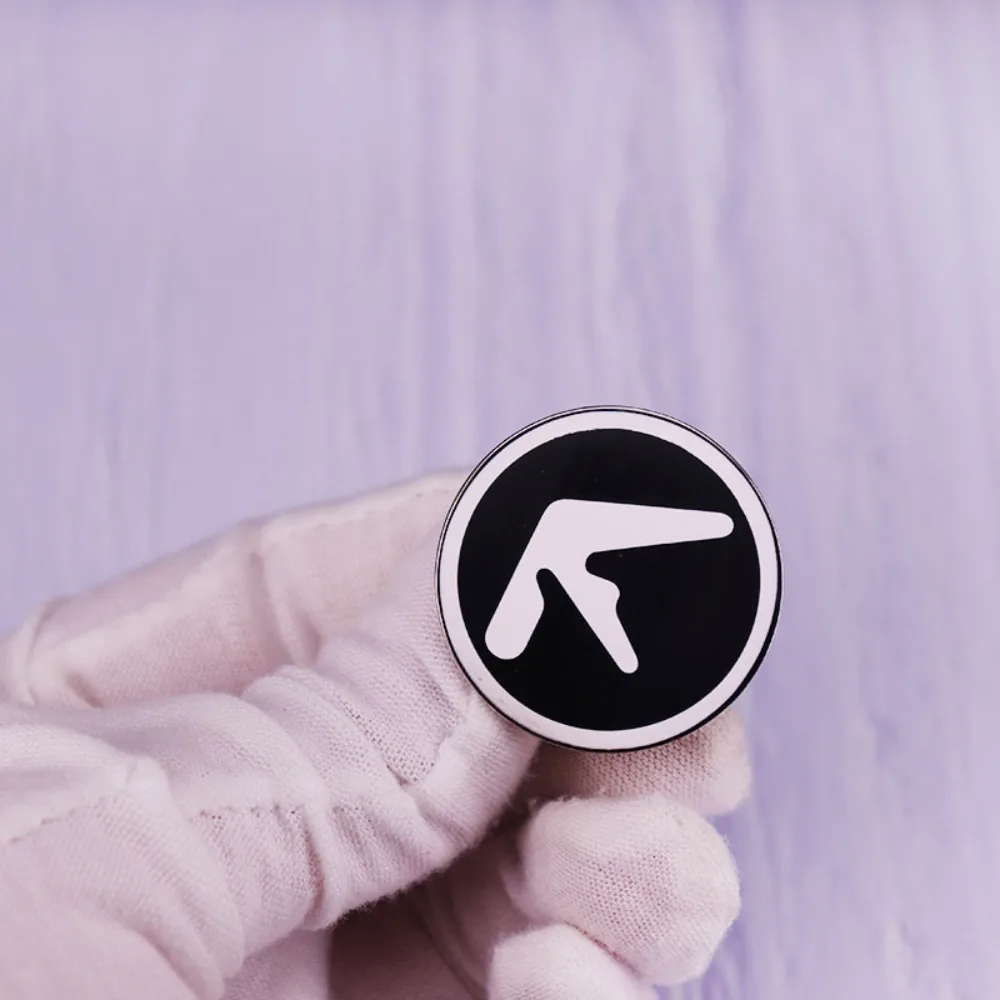 Mini Aphex Twin Logo Pin Petite Copper Decorate Jewelry Brooches