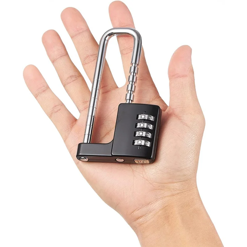 ステンレス鋼のキャビネットロック,コンビネーション南京錠,ジムロッカー,ロックコード,長くて調整可能なシャックル,学校,黒