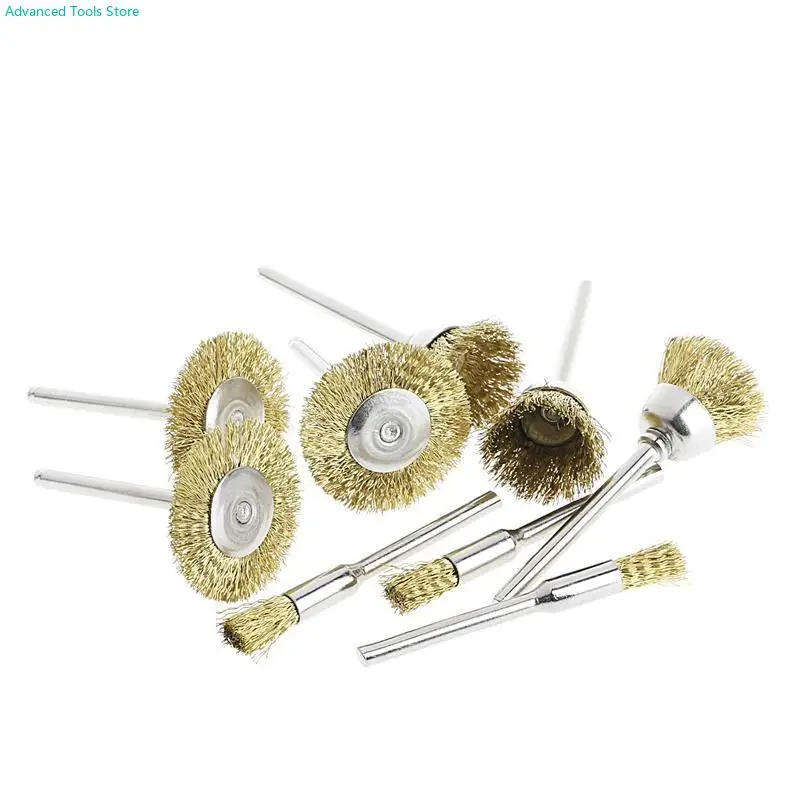 

9 Brass Brush Wire Wheel Brushes Die Grinder Rotary Electric Tool for Engraver W91B
