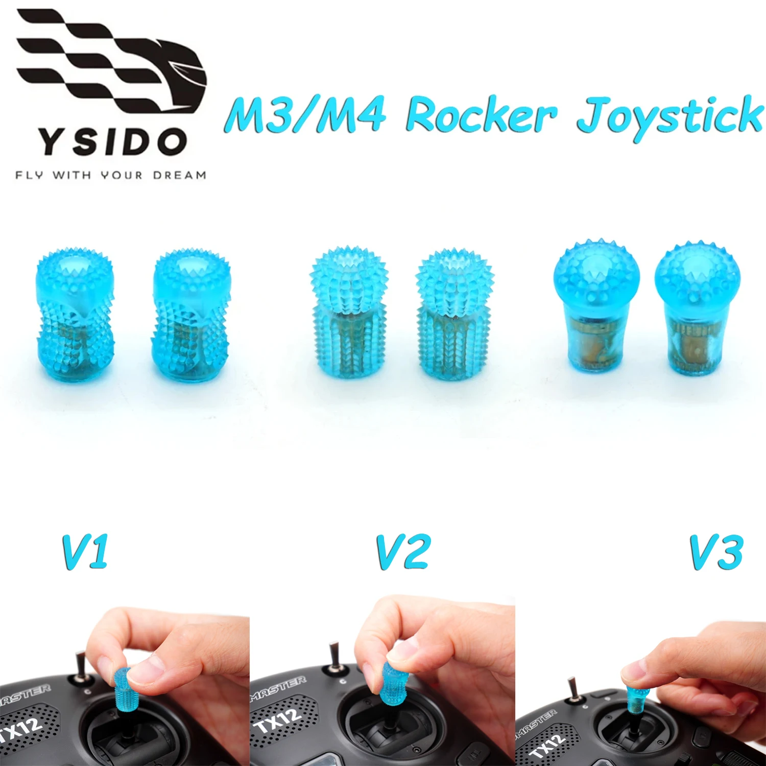 Ysido v1/v2/v3 m3 m4 controle remoto gimbal vara termina joystick alavanca rocker tampa para futaba radiomaster dji fpv acessórios