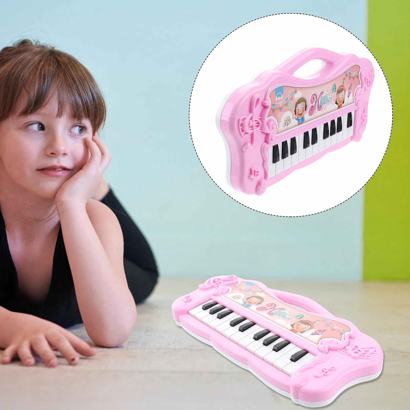 1 pçs instrumento musical de teclado de órgão para crianças educação precoce e desenvolvimento cerebral brinquedo musical infantil rosa