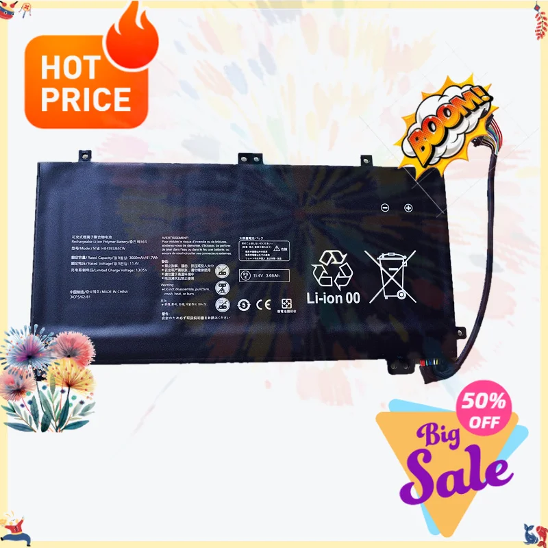SWZY New HB4593J6ECW 11.4V 41.7Wh 3660mAh Replacement Laptop Battery for Huawei MateBook 13 2020 WRT-W19 WRT-W29 WRT-WX9 I7 HN-W