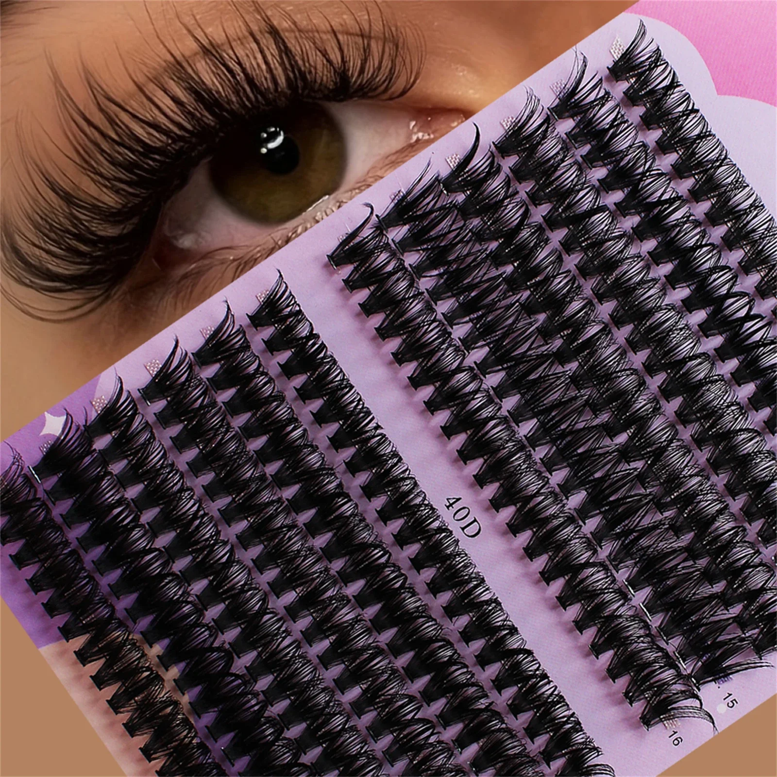 30/40D 12-16mm Mix D Curl Cluster Lashes Indywidualne rzęsy Przedłużanie rzęs Cluster Lashes Miękkie naturalne sztuczne rzęsy