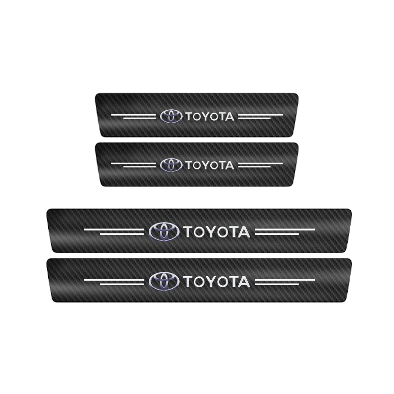 Pegatinas de fibra de carbono para alféizar de puerta de coche, tiras de protección para Toyota Camry 40 Rav4 Mark Jzx90 Cresta Sequoia Auris, 4/8